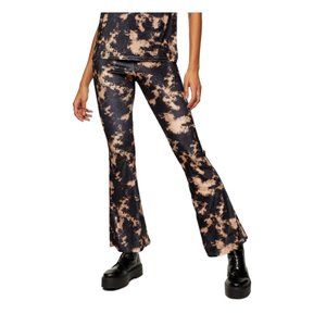 TOPSHOP Tie Dye Velvet Flare Trousers Size 8